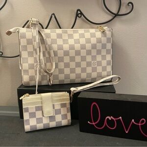 White Check Crossbody Bag